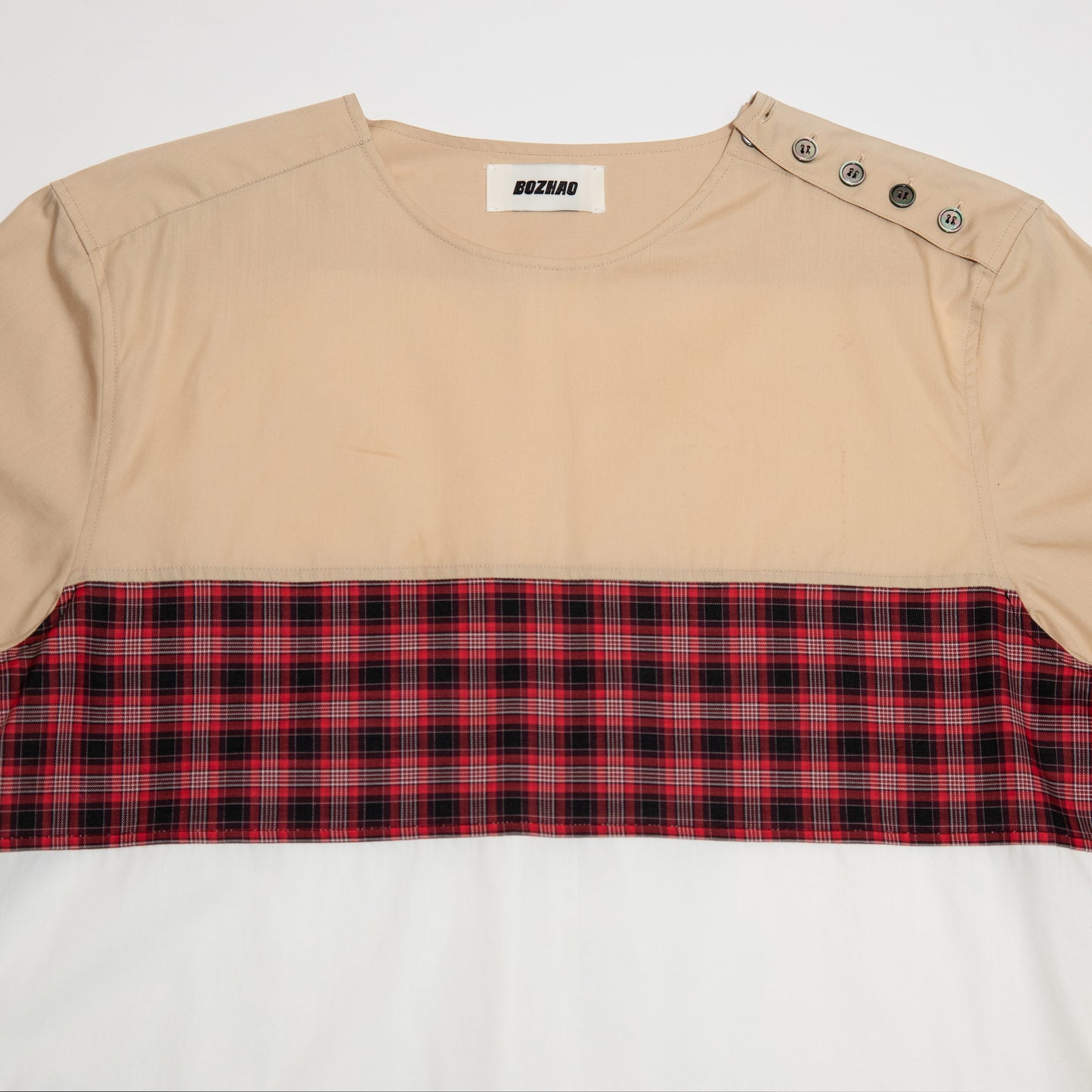 Multi Fabric Pull Over Shirt