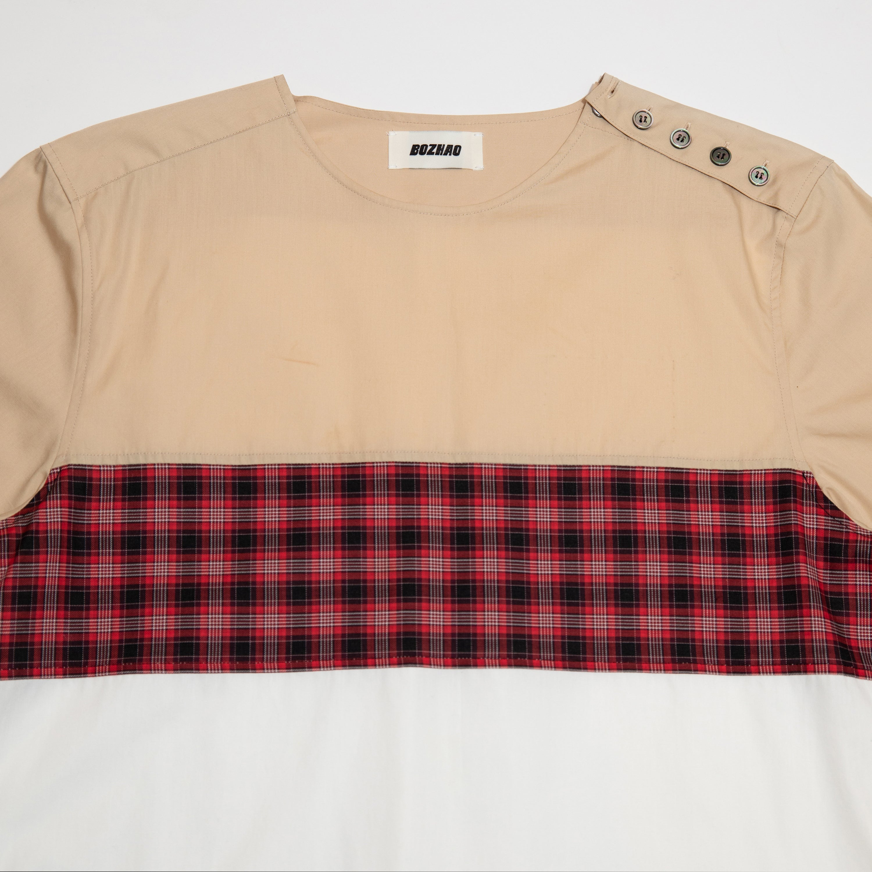 Multi Fabric Pull Over Shirt