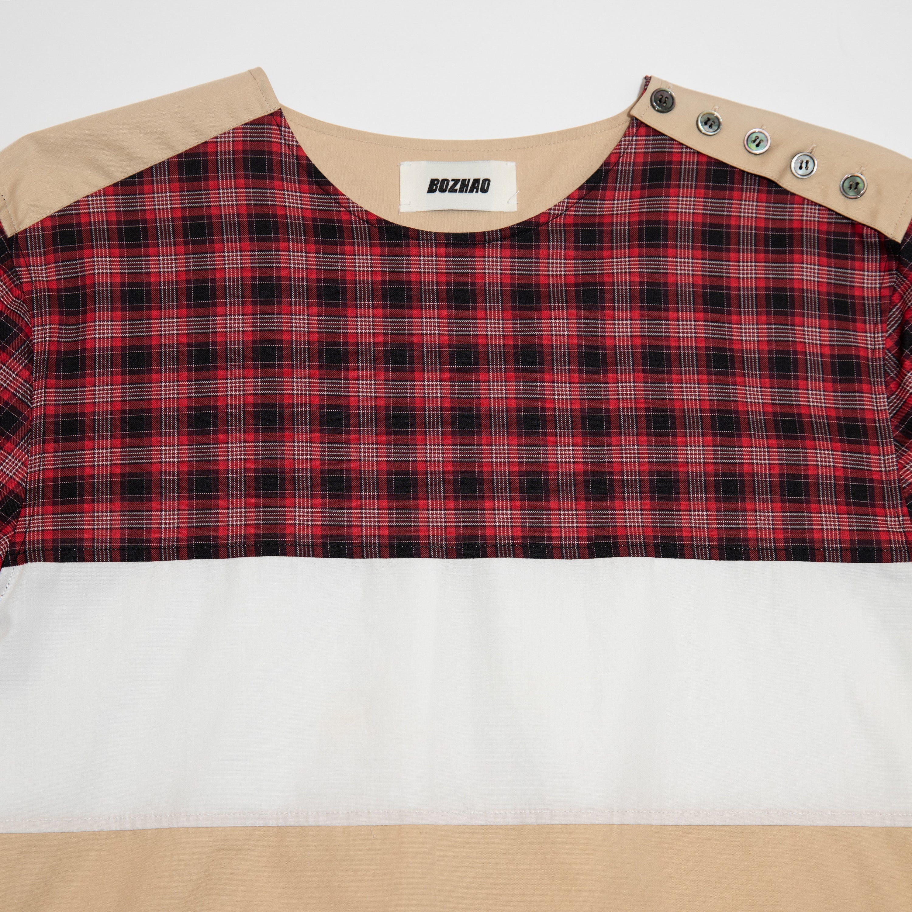 Multi Fabric Pull Over Shirt