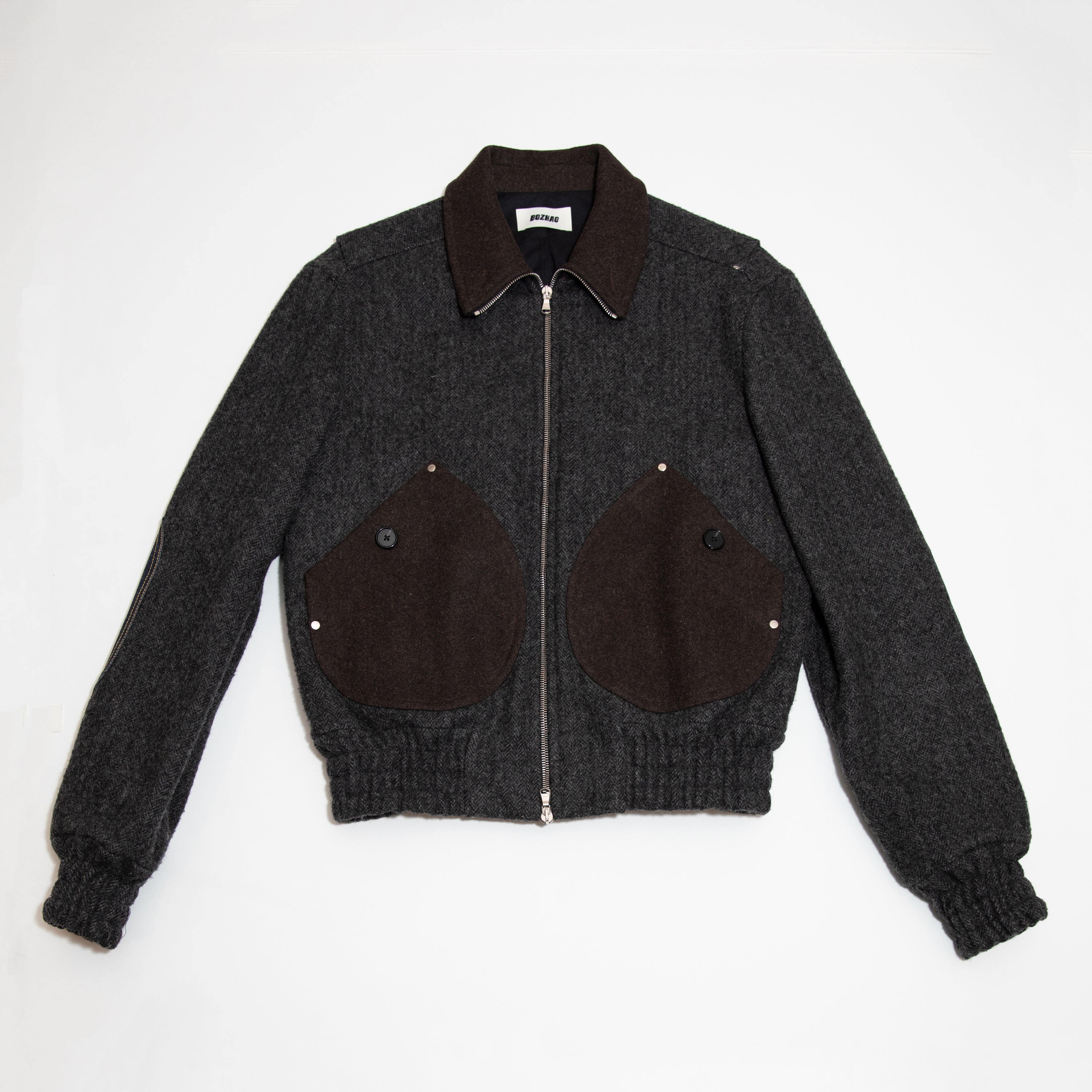 Multi Fabric Panel Bomber Jacket