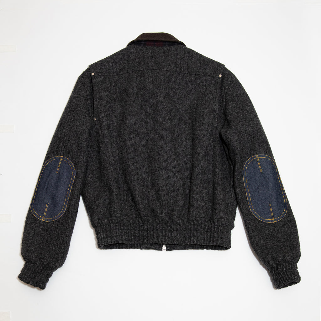 Multi Fabric Panel Bomber Jacket