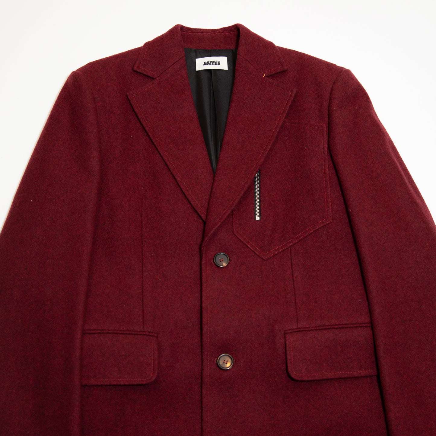 (Made-to-Order) Recycle Melton Wool Full Length Classic Tailor Coat